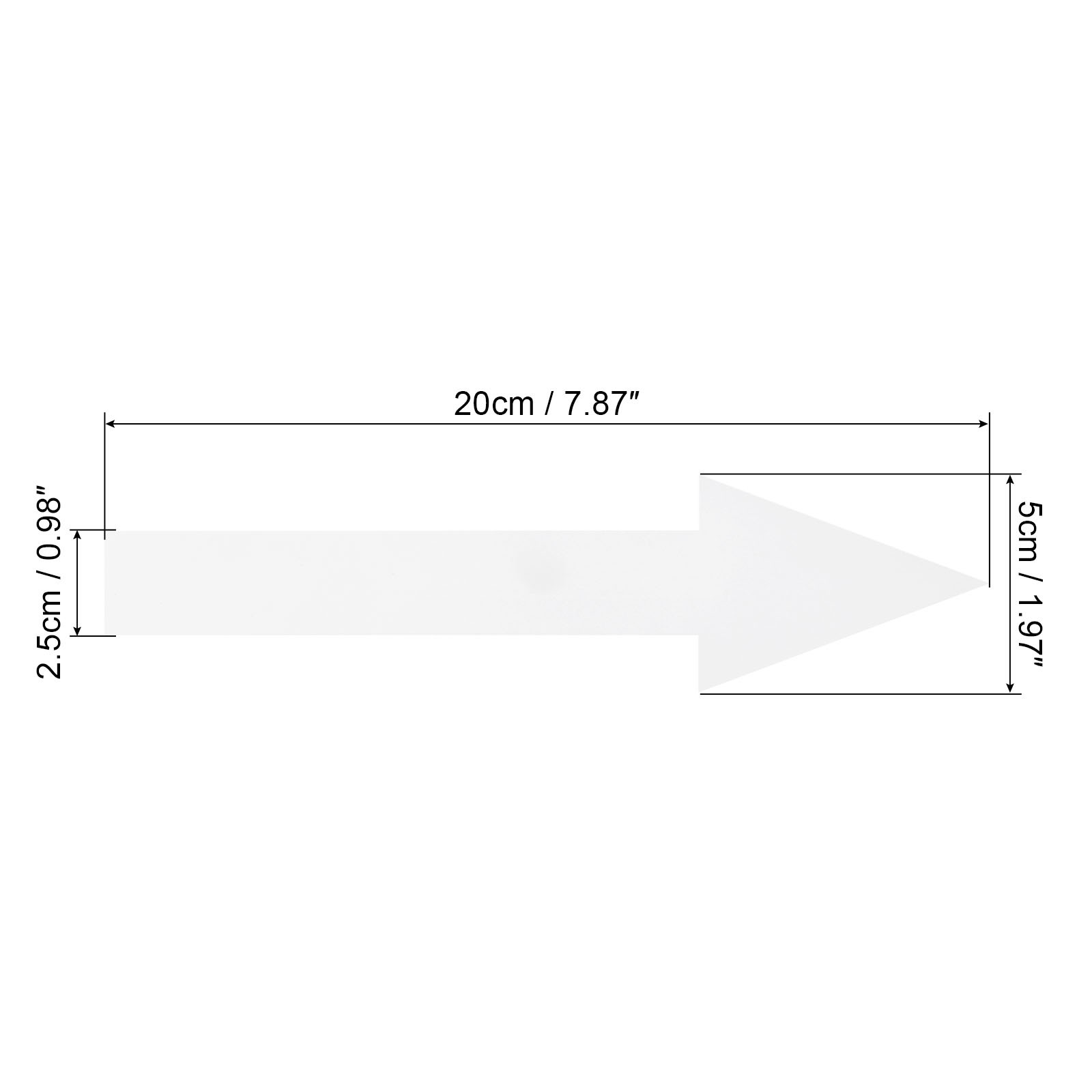 15Pcs 8"x2" Arrow Sticker PVC Adhesive Large Arrow Sign White