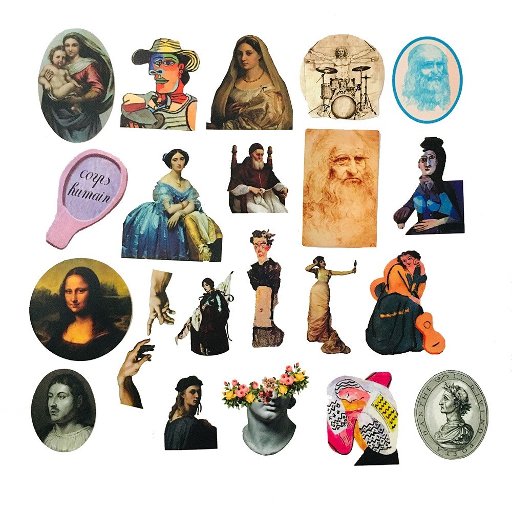 150pcs Famous Painting Vinyl Stickers, Artist Monet Van Gogh,0012345