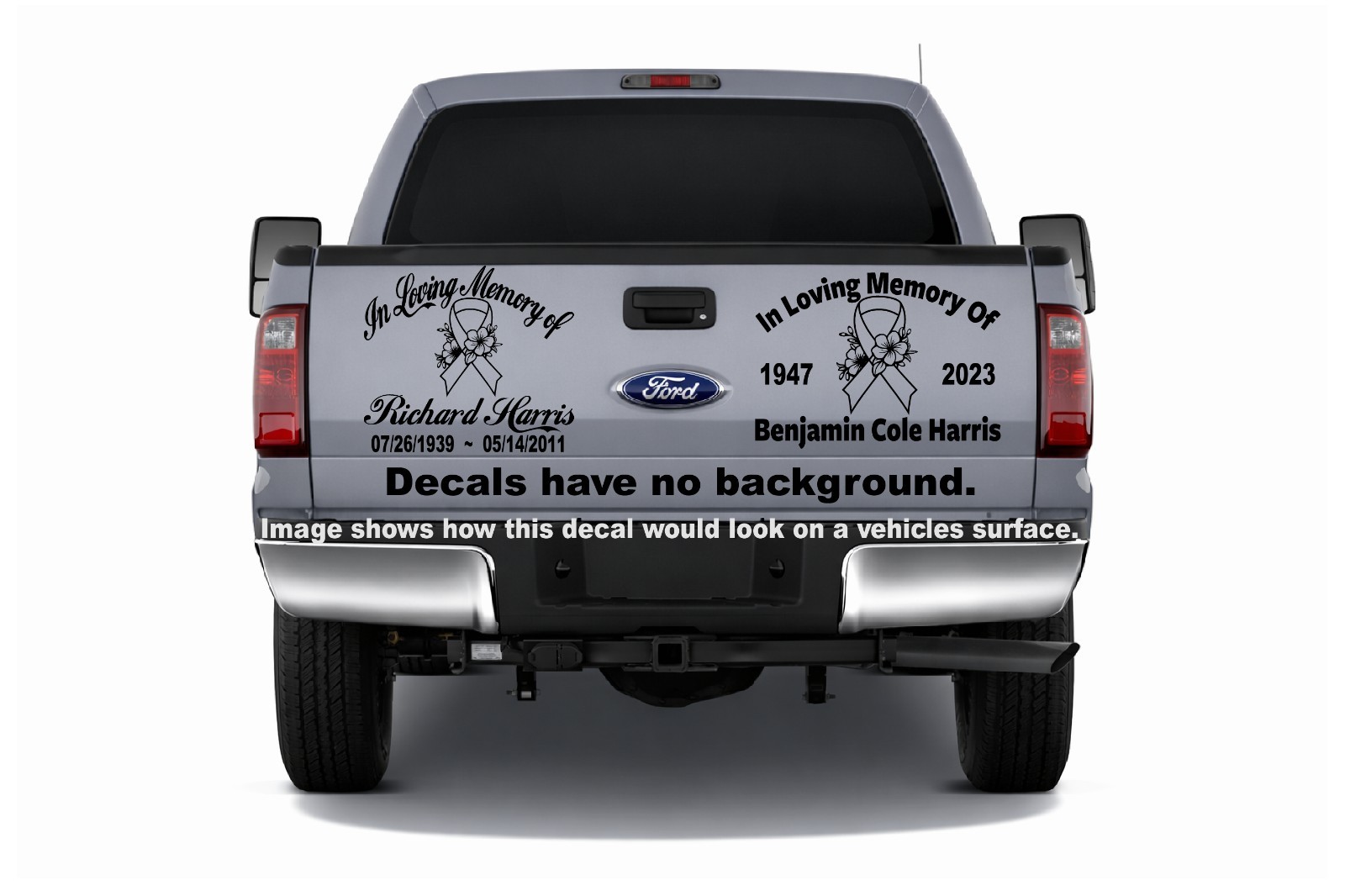 In Loving Memory Decal Cancer Ribbon Flowers Floral Car Vinyl Sticker Custom