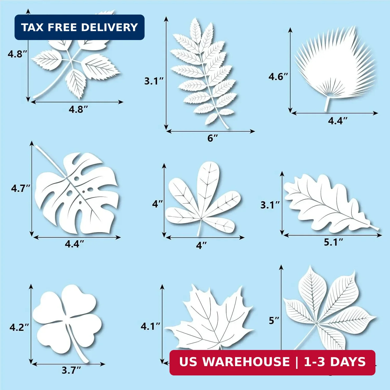 FINGOOO Window Decals for Bird Strikes,52 Pieces Large Leaf Shape Anti Collision