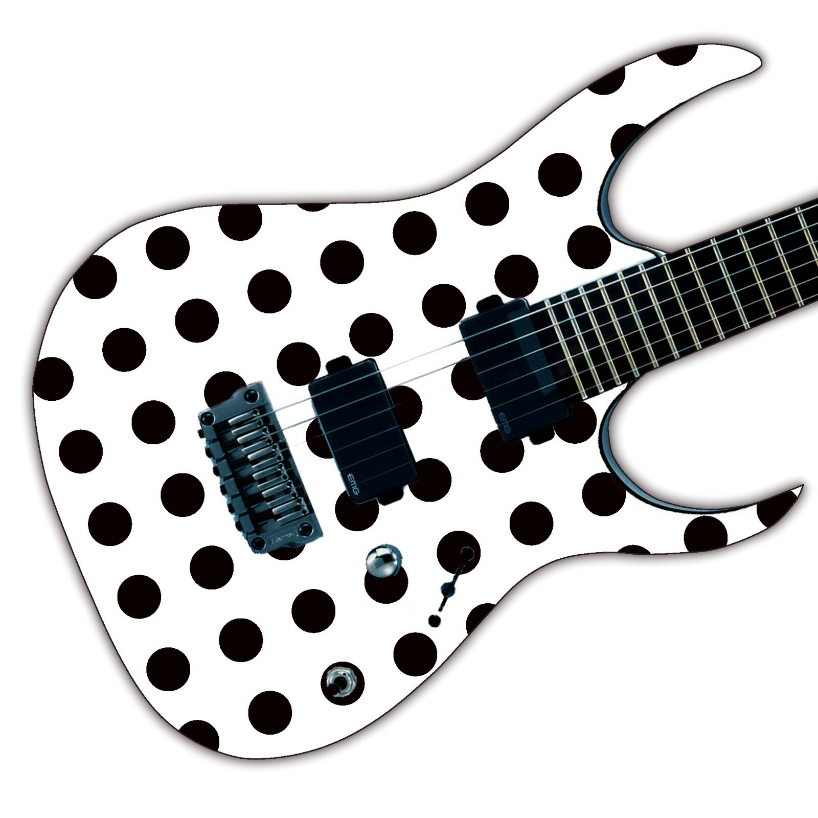 Custom Made Polka Dot Decal Stickers to fit Guitars & Basses. 12 colour options.