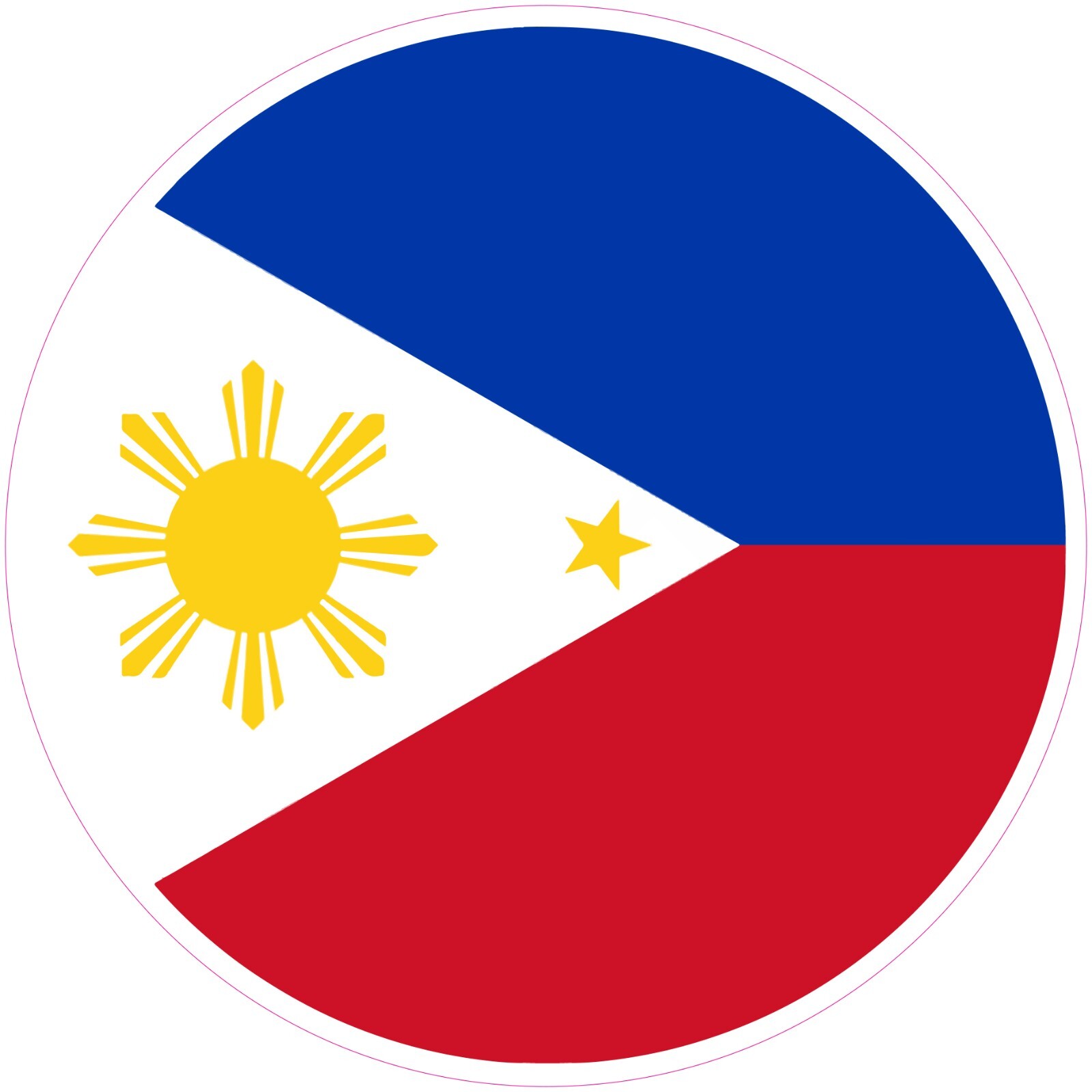 Philippines Round Country Flag Vinyl Decal Sticker Car Truck Bumper Laptop Mug