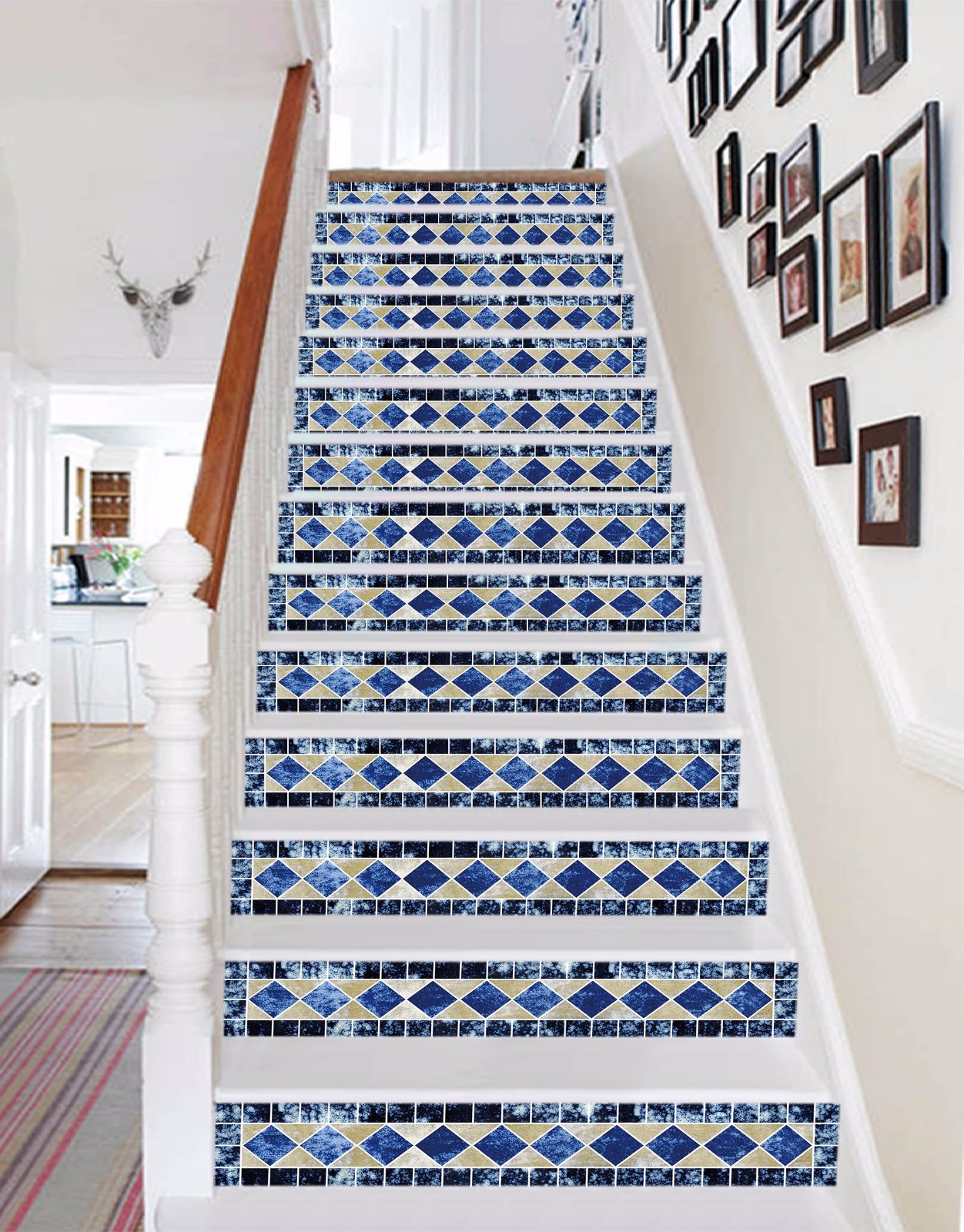 3D Blue Diamond 523 Risers Decoration Photo Mural Vinyl Decal Wallpaper US Lemon