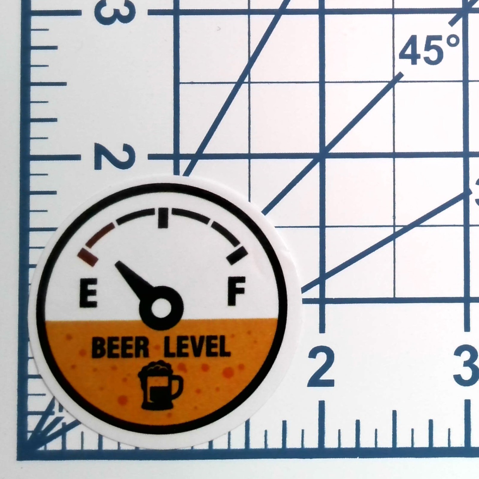Beer Level Gas Gauge Vinyl Sticker Funny Drinking Bar Novelty Gag Gift Decal
