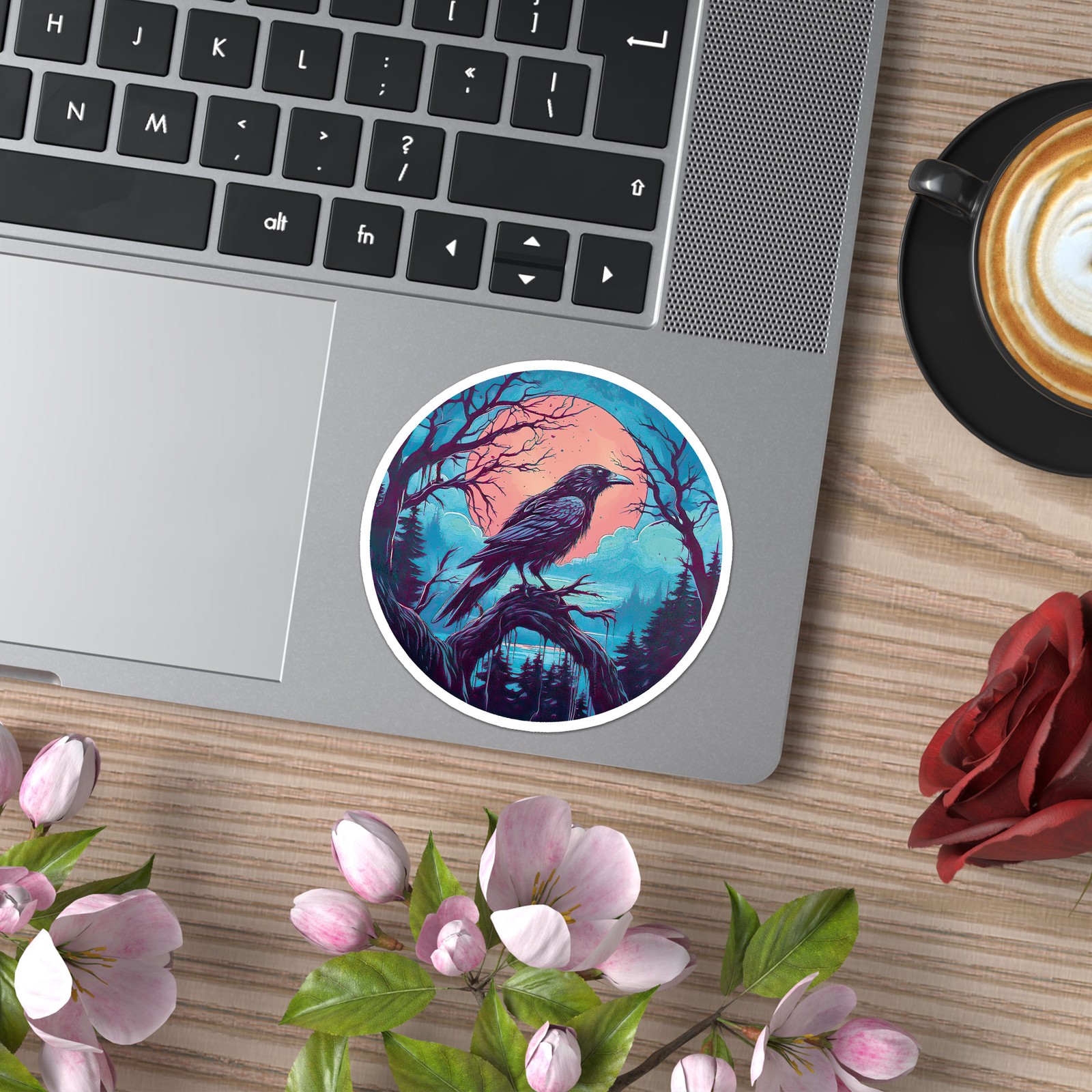 Creepy Crow Moon – Vinyl Decal Sticker – Car Window Laptop – ebn9702