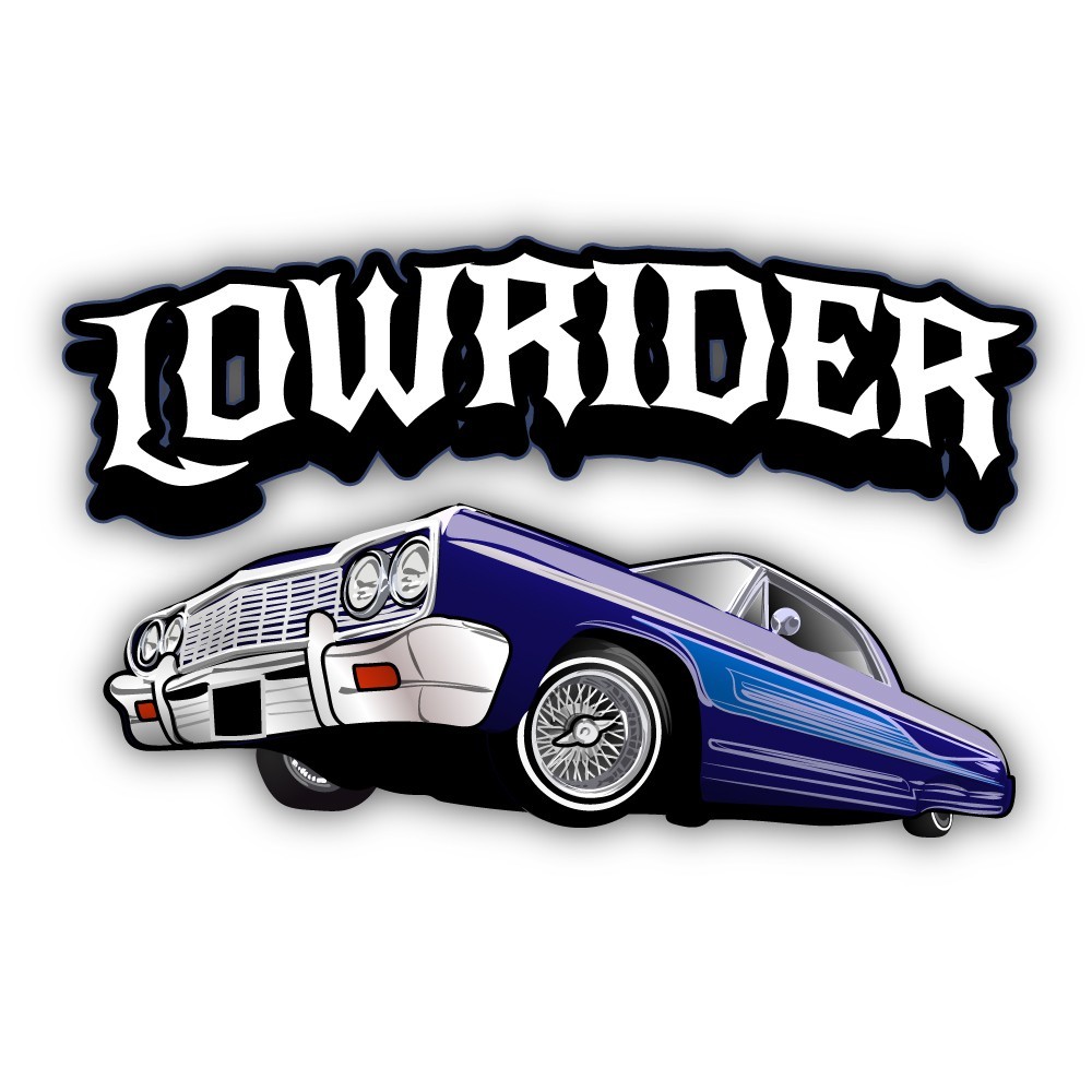 Lowrider Car Cut To Shape Vinyl Sticker