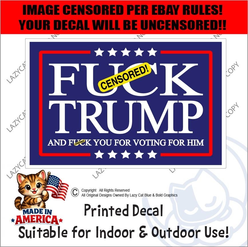 F Trump And You For Voting Decal Sticker Anti MAGA Political Democrat Protest US