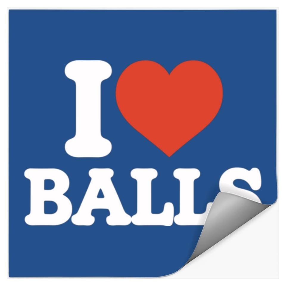 I ❤️LOVE BALLS Funny Hetero Gay Men Lovers Ball Sports *NEW* Sticker 3" x 3"