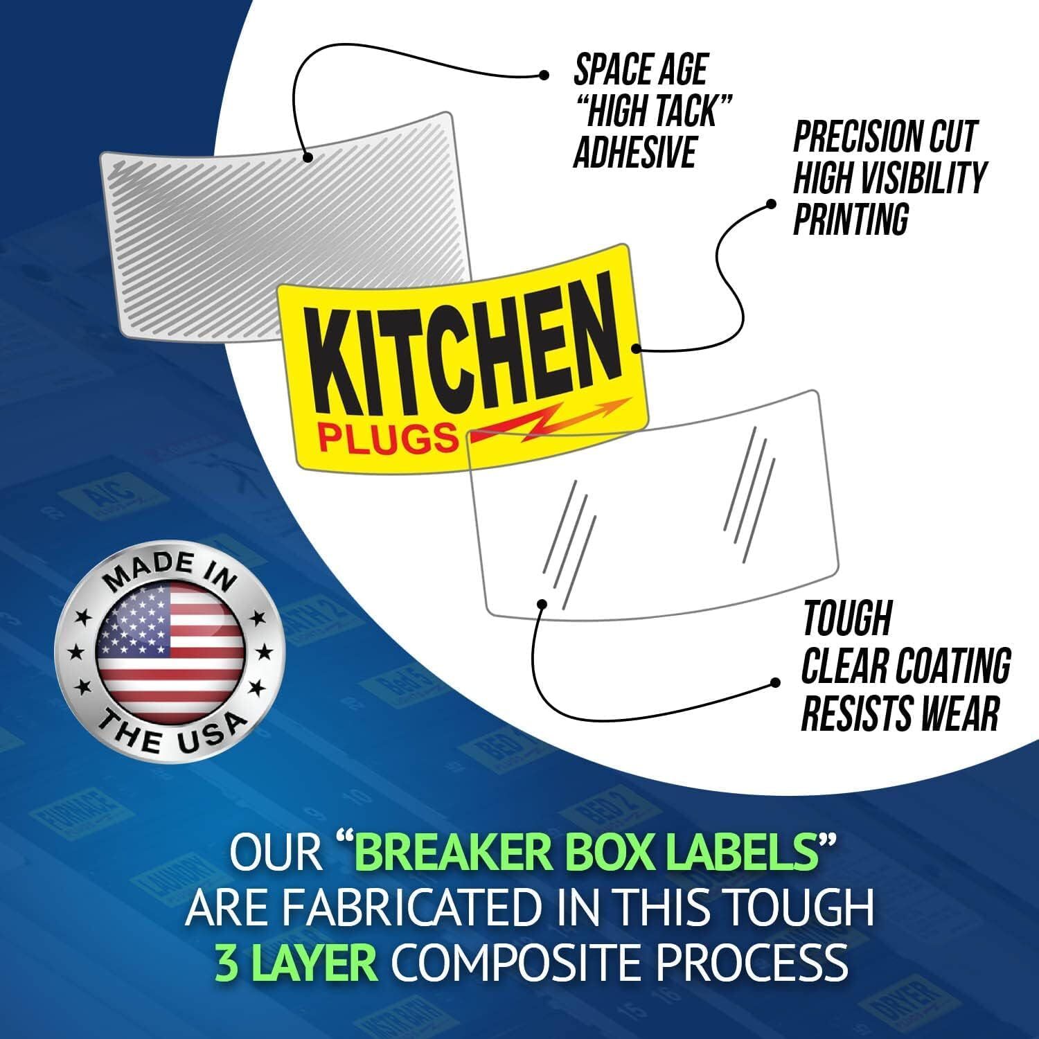 100 AMP Set – 170 Circuit Breaker Decals Vinyl Labels for Breaker Panel Boxes