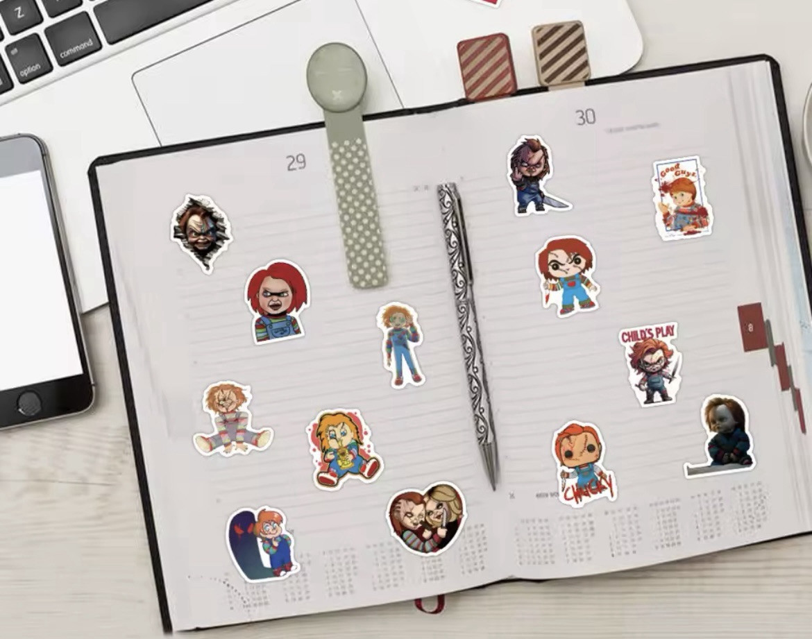 Chucky Style Stickers 60pk Chucky Horror Stickers Tiffany Chucky Good Boy Fun