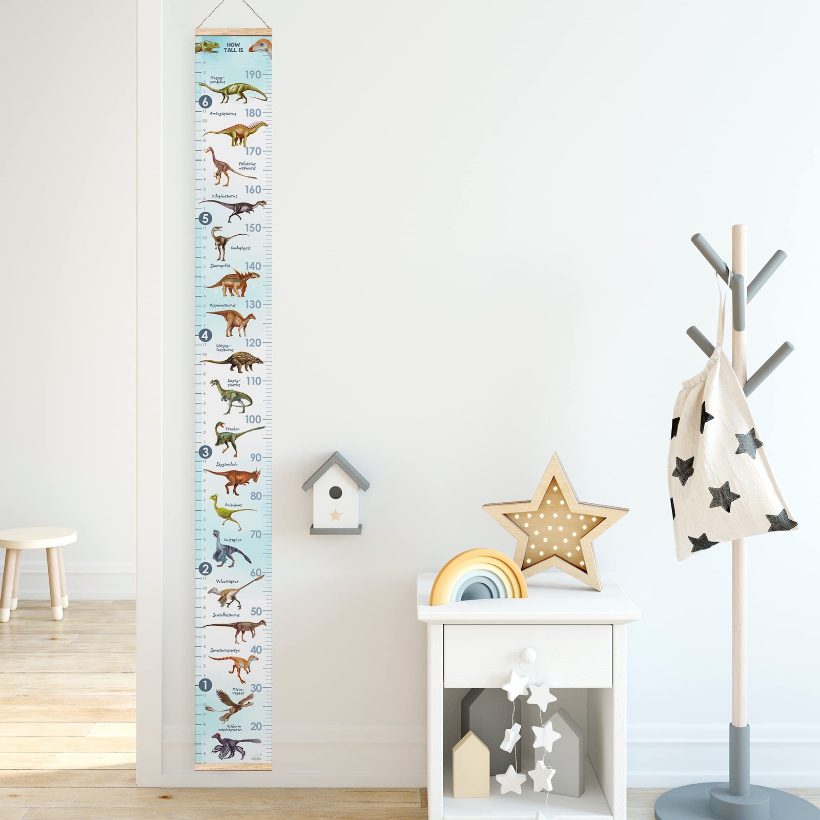 LIFELIKO Personalised Growth Chart for Dinosaur 1 Count (Pack of 1), Blue