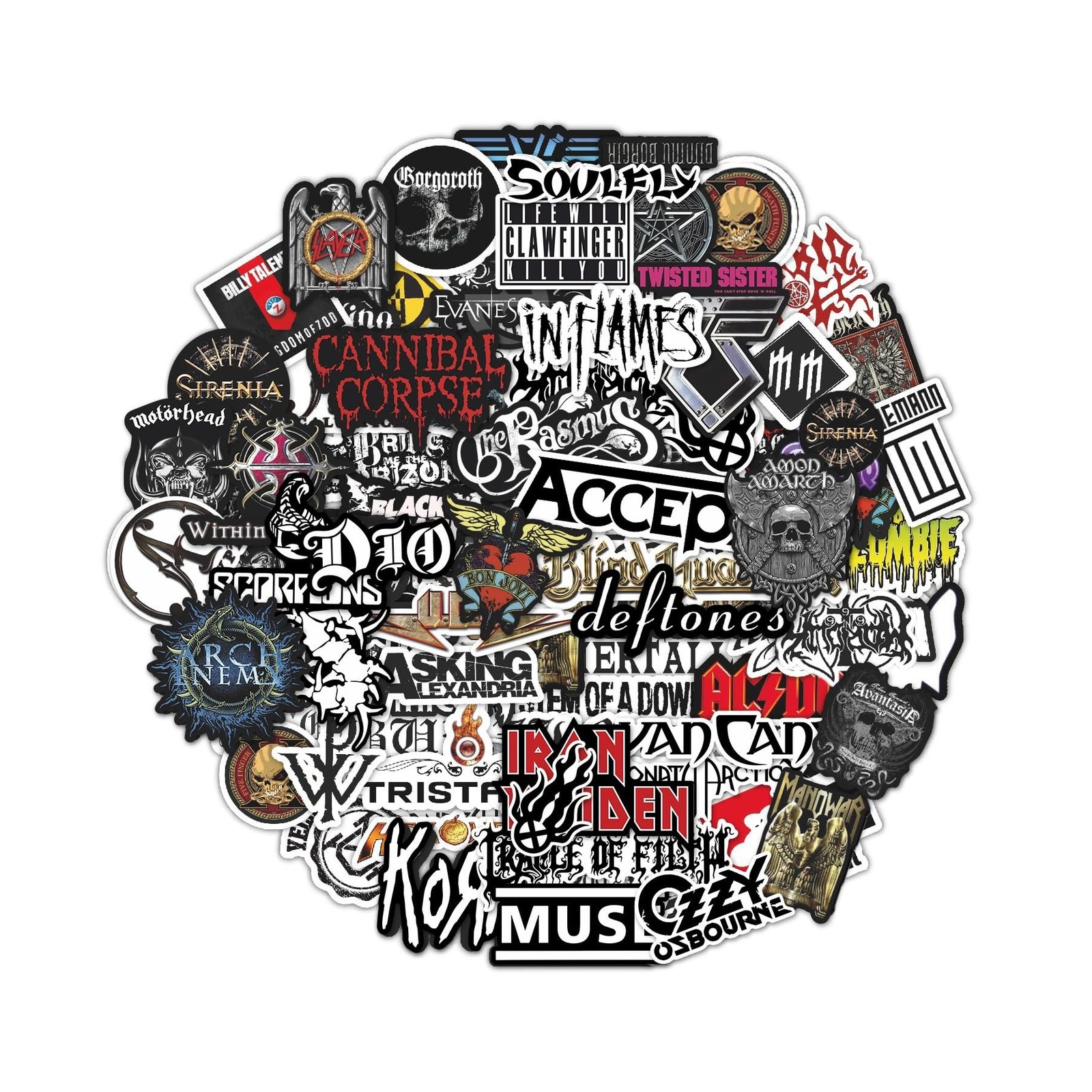 BulbaCraft Legendary Rock Band Stickers – Heavy Metal Laptop Decals – Viny