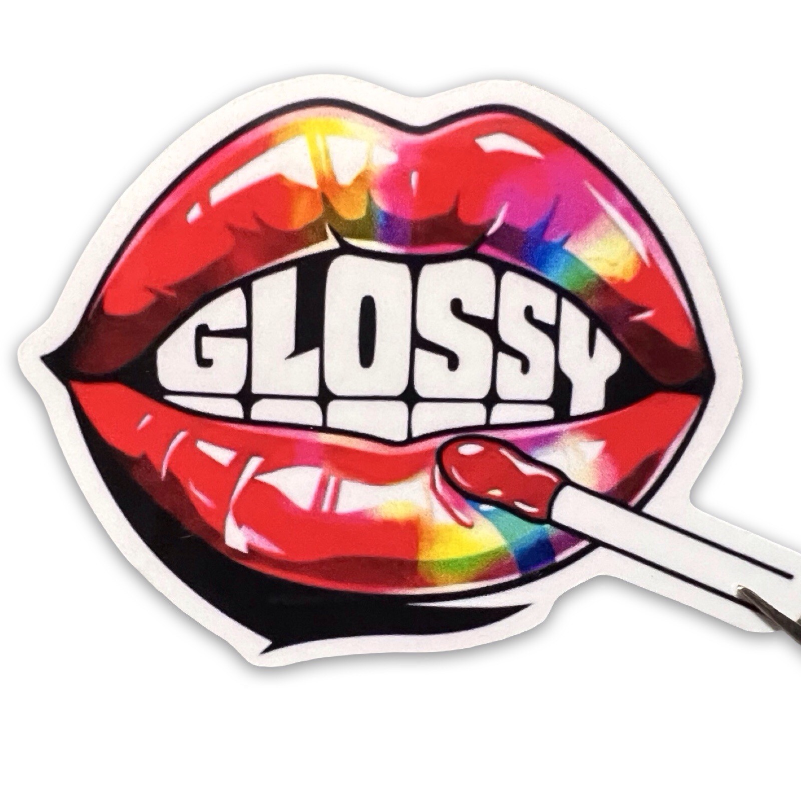 Retro Pop Art Lips Sticker 2 Pack Glossy Matte Art Deco Decals