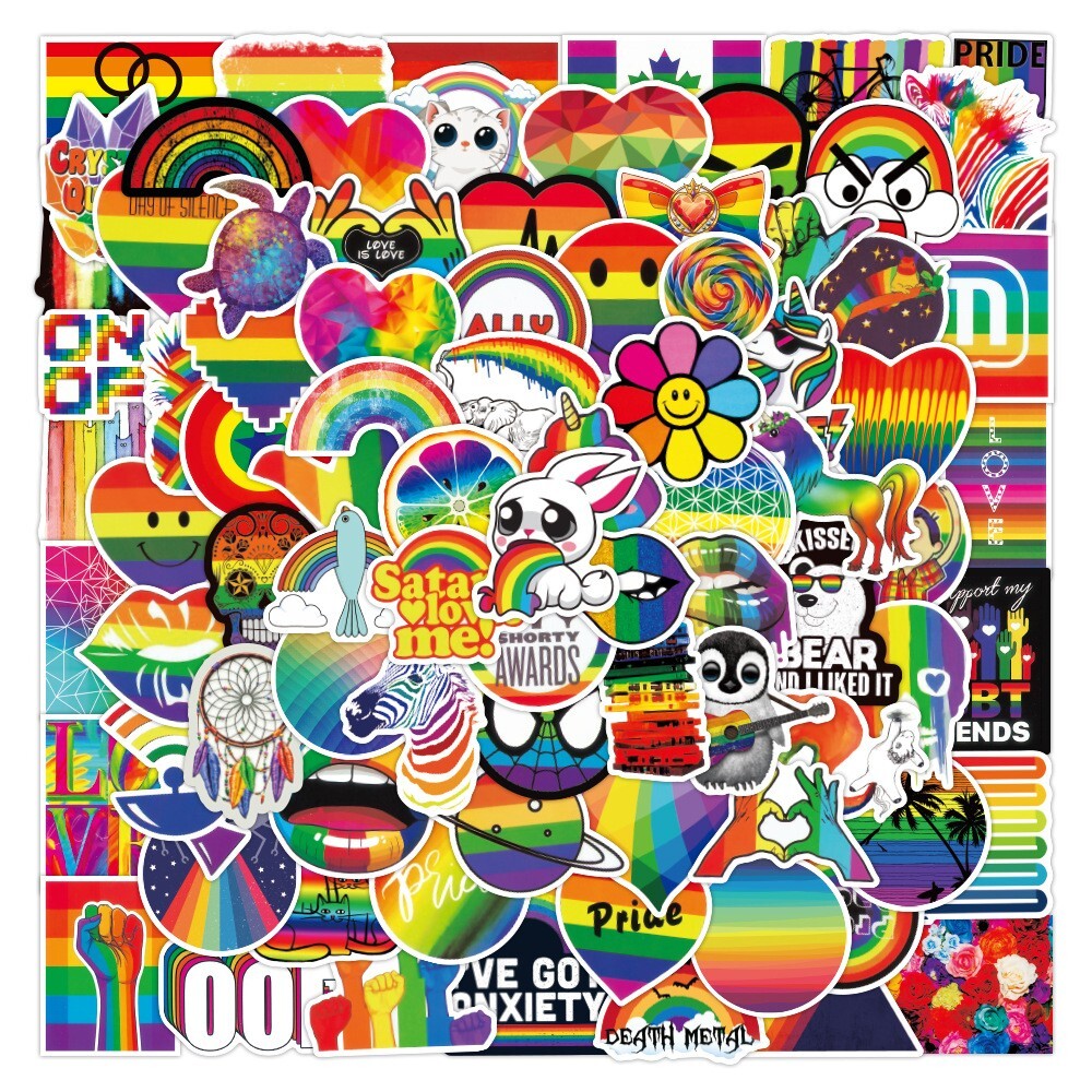 200 pcs LGBTQ Pride Stickers, Gay Lesbian Equal LOVE Waterproof