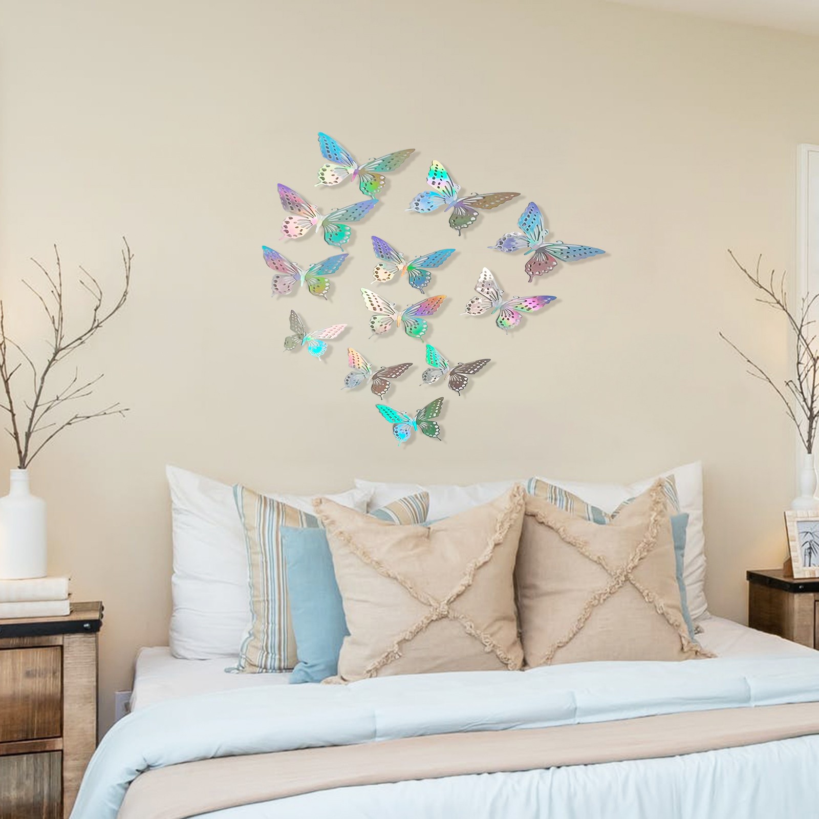 1-12Pcs Wall Stickers Double-layerd Shape Wall Decal 3D Cut-out