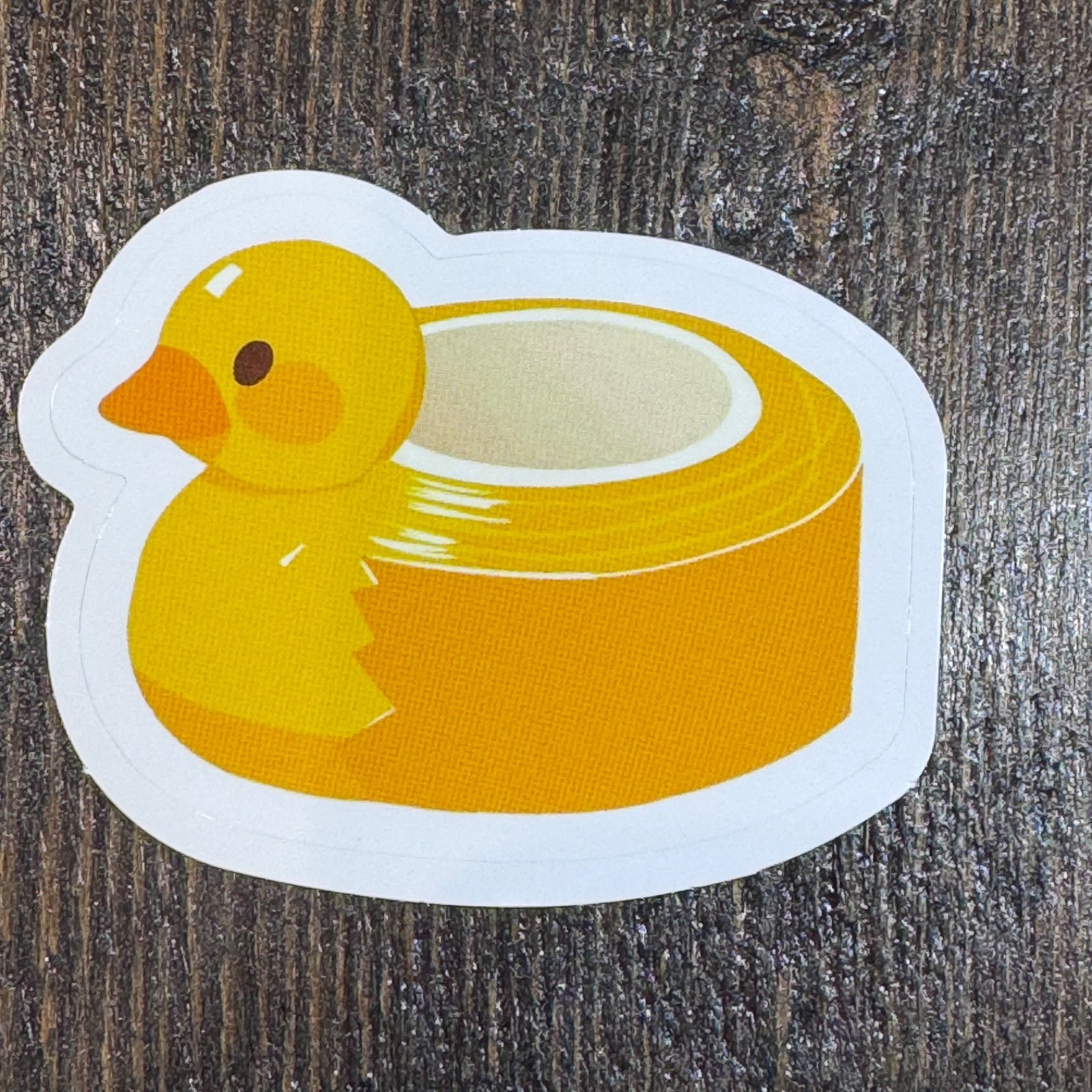 Rubber duck duct tape sticker 2” water bottle tool box lunch cooler locker