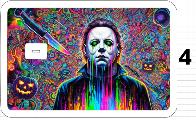 Michael Myers Psychedelic ATM Debit Credit Sticker Skin Halloween Horror Movies