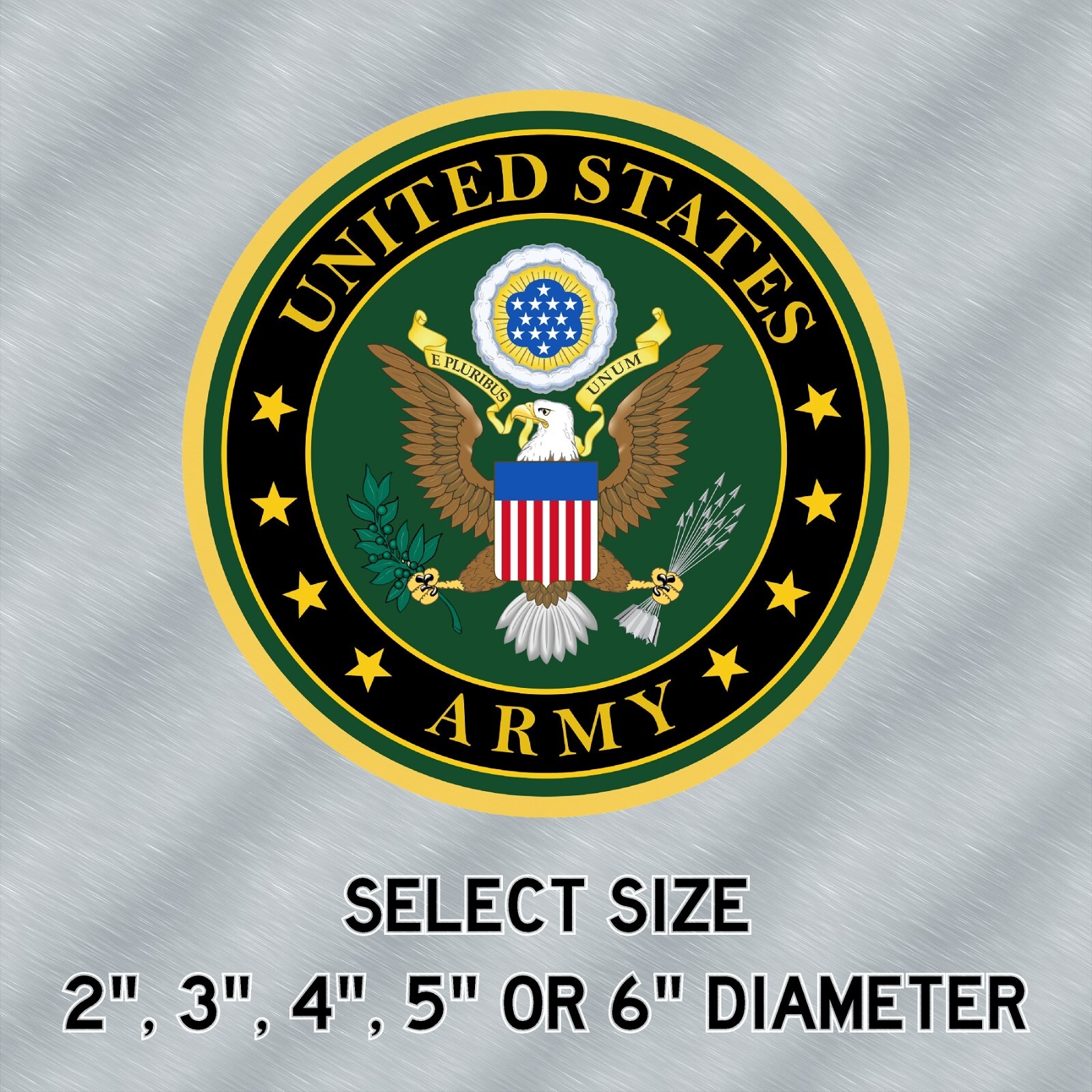 Army Service Laminated Sticker Choose from 2", 3", 4", 5" or 6" Sizes for Laptop