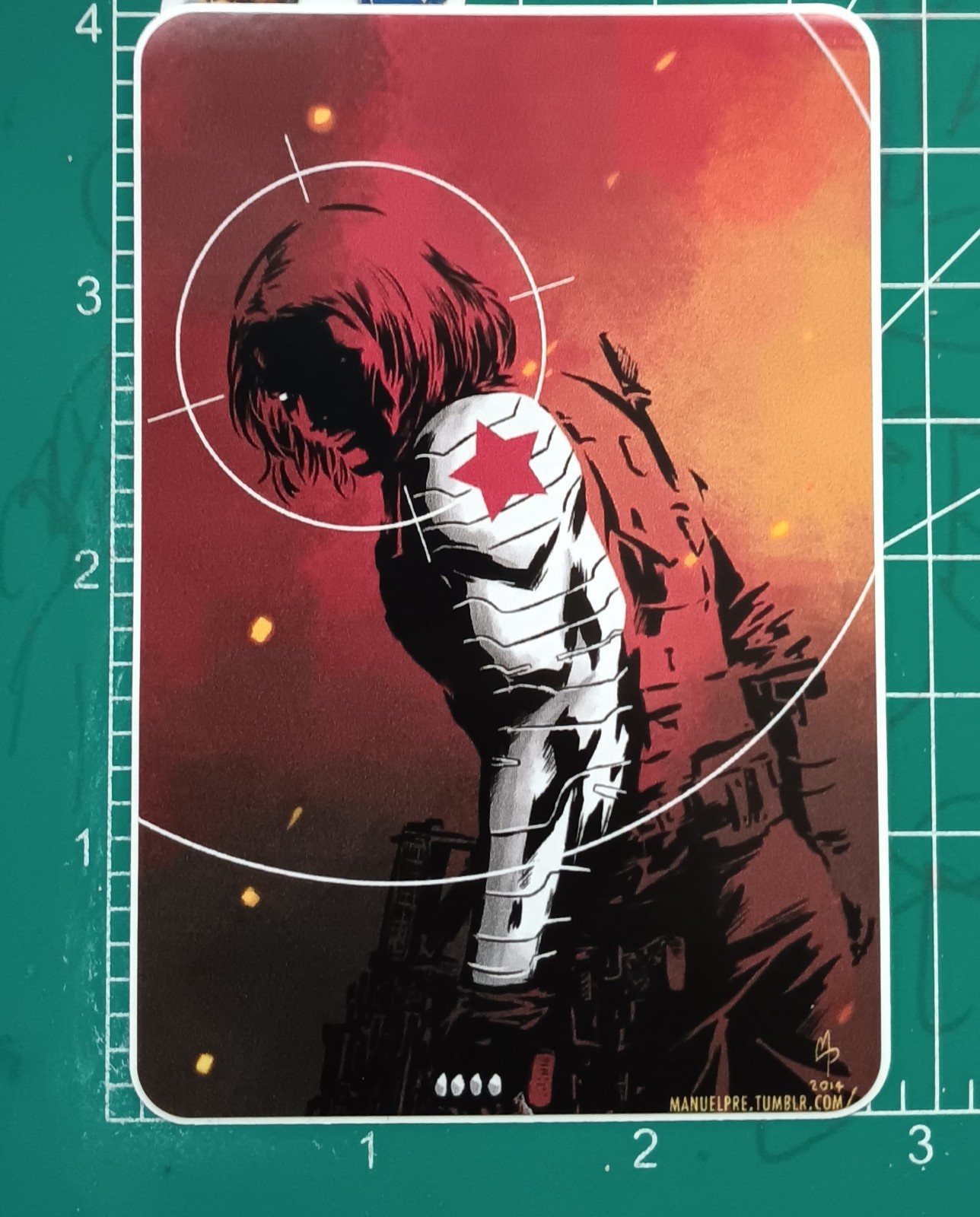 CAPTAIN AMERICAS: BUCKY VYNIL DIE-CUT STICKER 2X2 ( SMALL SIZE STICKER)