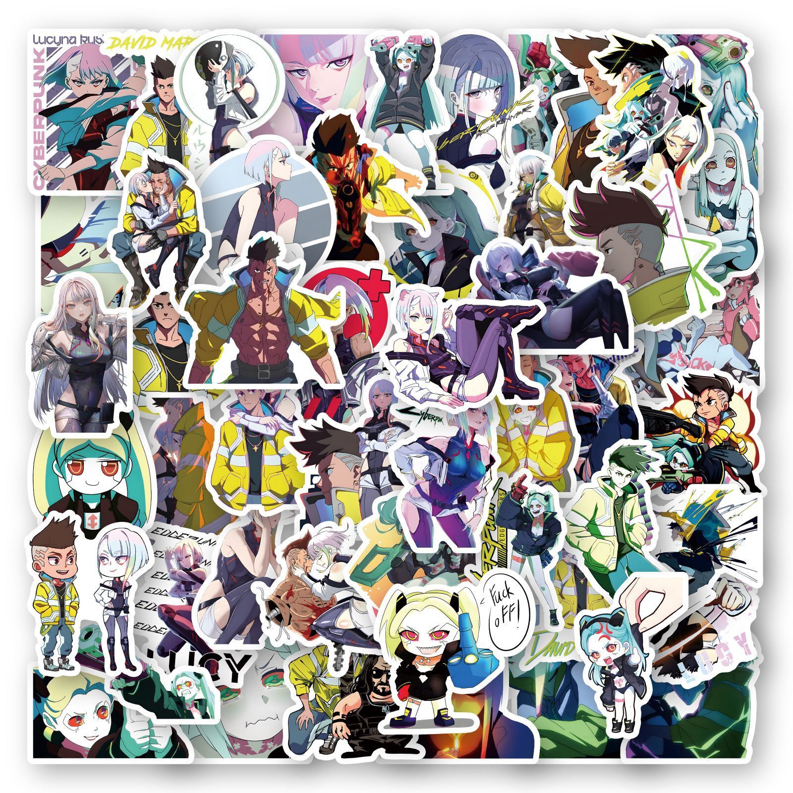 100Pcs Cyberpunk: Edgerunners Cartoon Sticker for Teens Girls Water Bottles