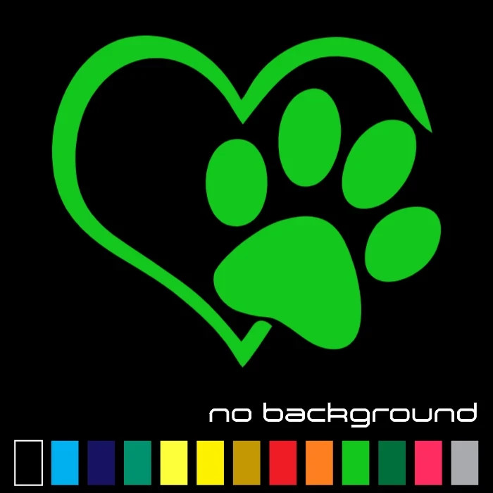 PAW PRINTS with HEART Decal Vinyl Stickers | Love of Dog Cat Puppy Pet