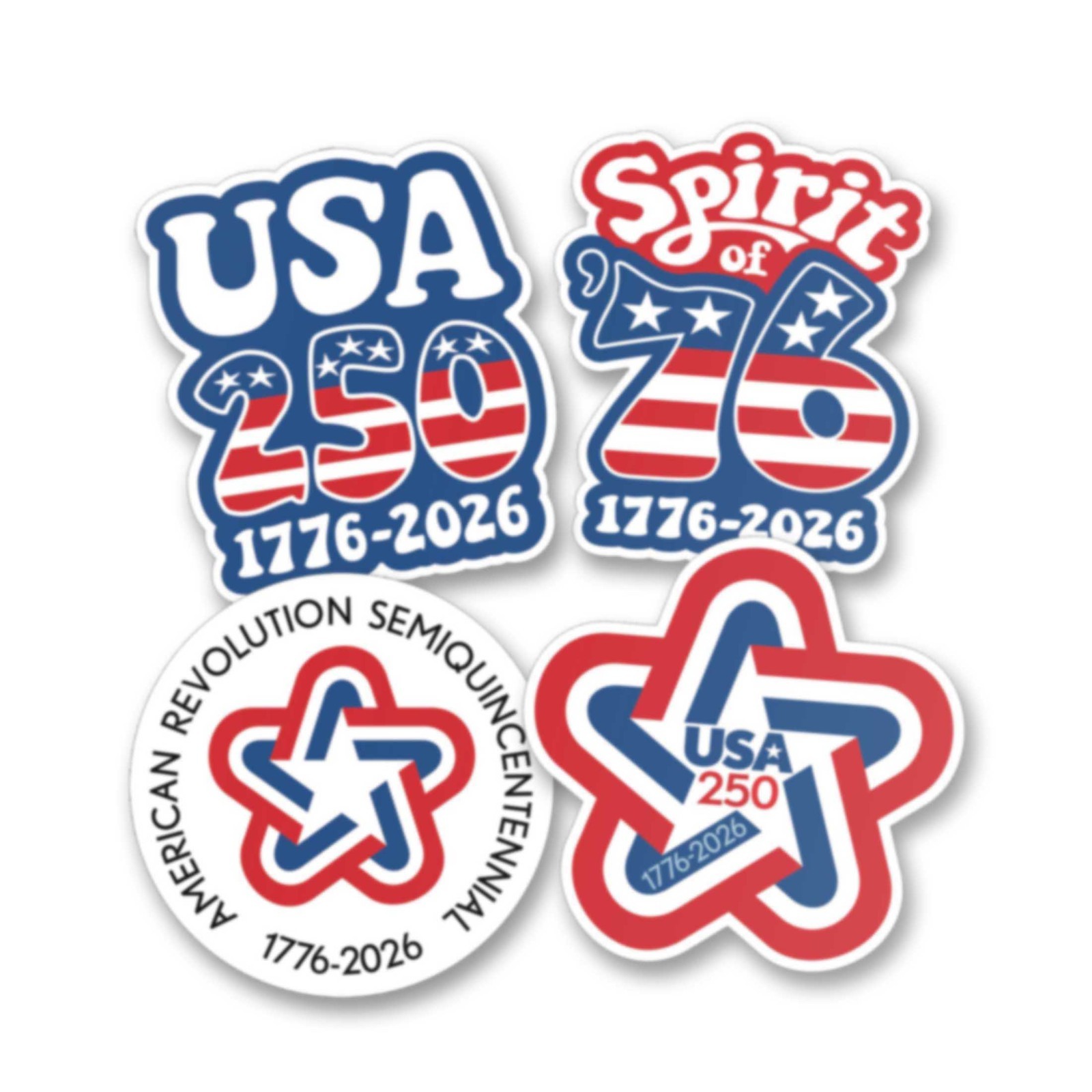 USA Die Cut Stickers – vinyl decals America, Semiquincentennial, 250 Freedom