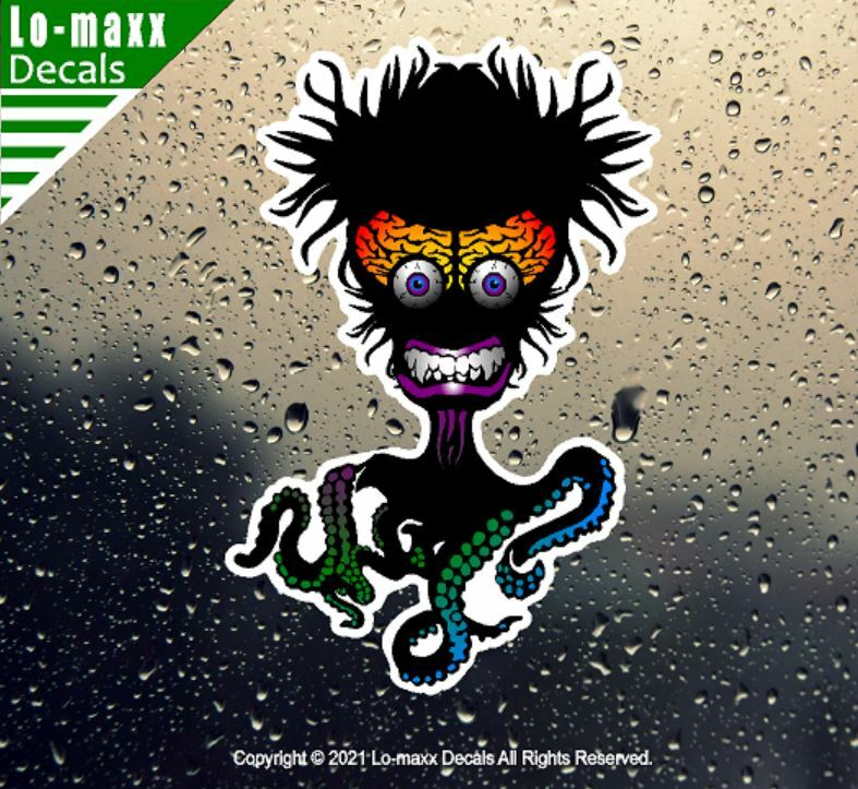 Octopus Brain Monster Superior Quality Cool Original Art Printed Vinyl Sticker