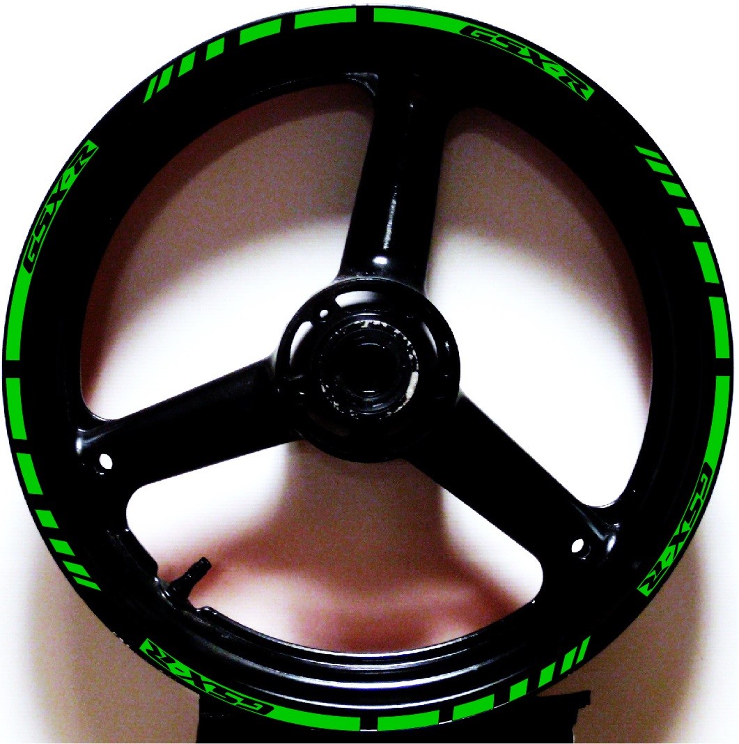 CUSTOM 2 TONE GP RIM STRIPES WHEEL DECALS TAPE STICKERS SUZUKI GSXR 600 750 1000
