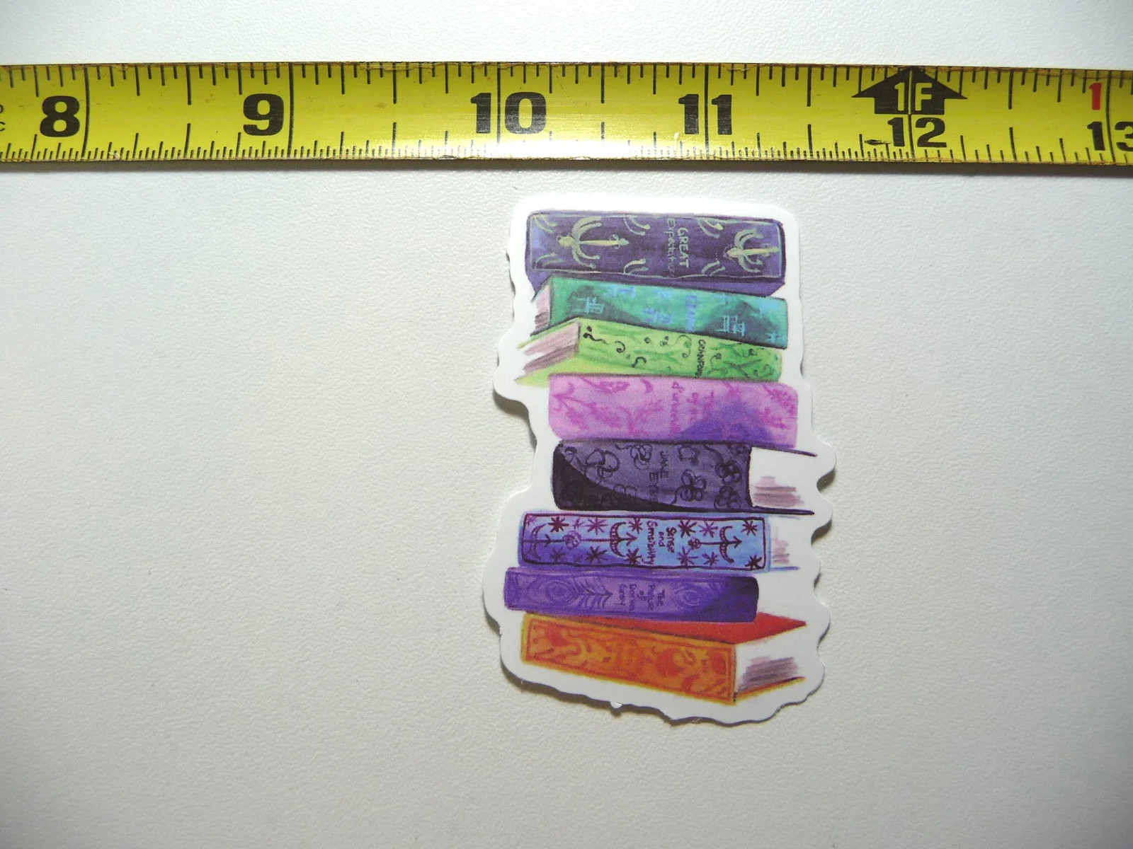 STACK OF BEAUTIFUL BOOKS SMALL STICKER DECAL READING NOVEL LIBRARY STORY