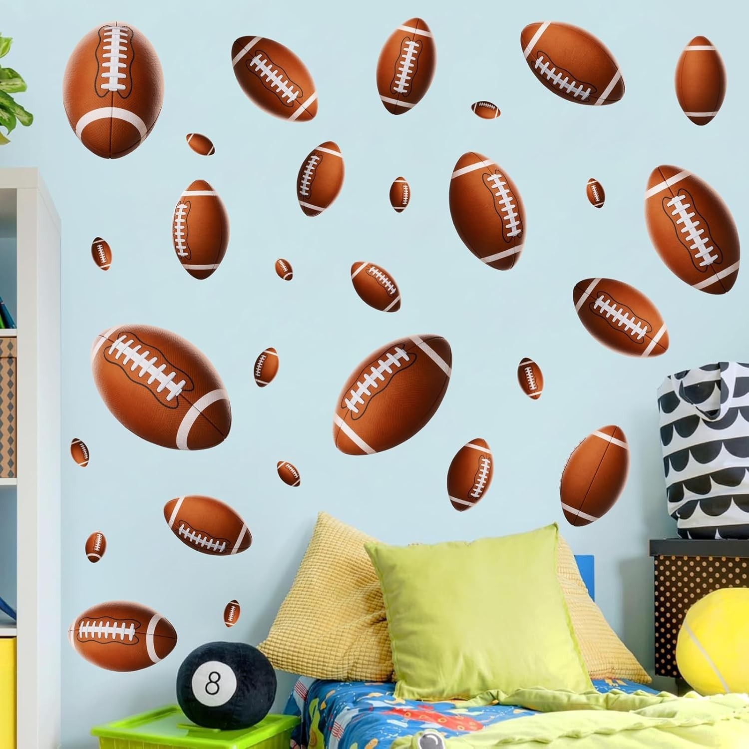 Peel and Stick Football Wall Decals for Kids' Rooms – Removable & Waterproof