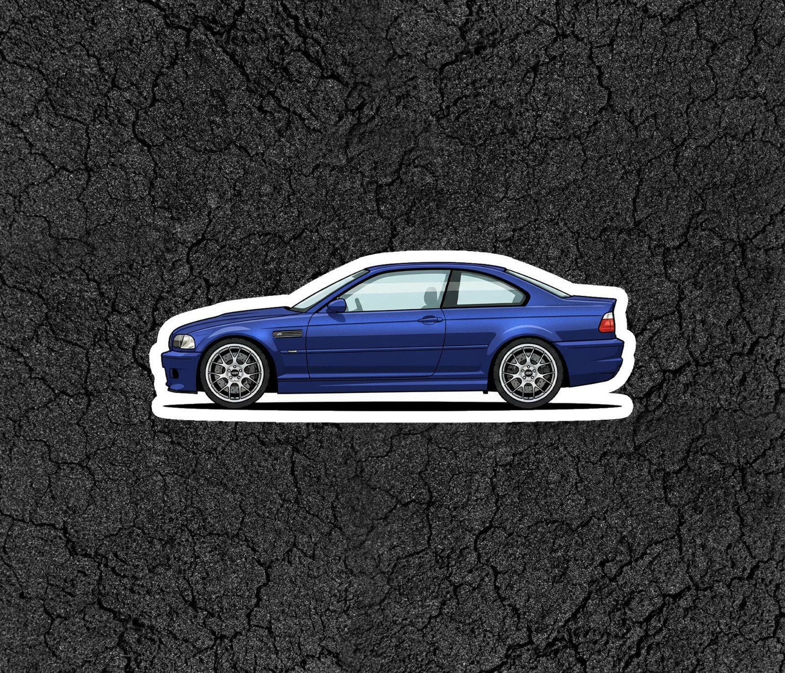 BMW M3 E46 Car Profile Sticker for Laptop, Phone Case, Book, Window, Kids etc.