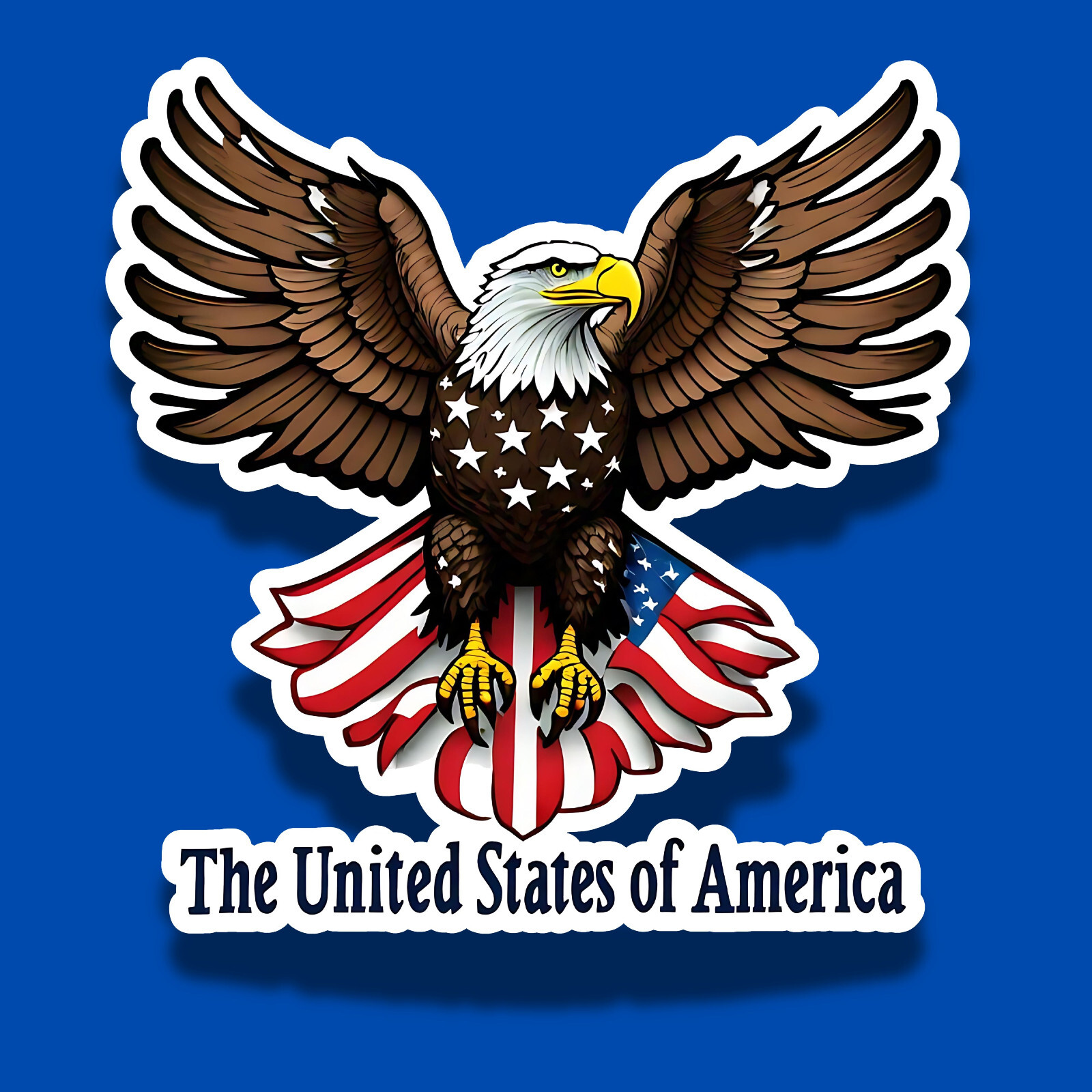 USA Patriotic Flag Eagle 3" Vinyl Laminated Sticker