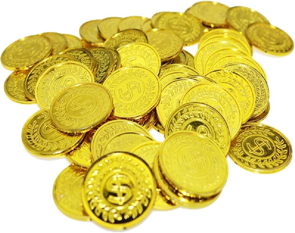 TCOTBE Pirate Gold Coins Plastic Set of 100,Play Treasure for…