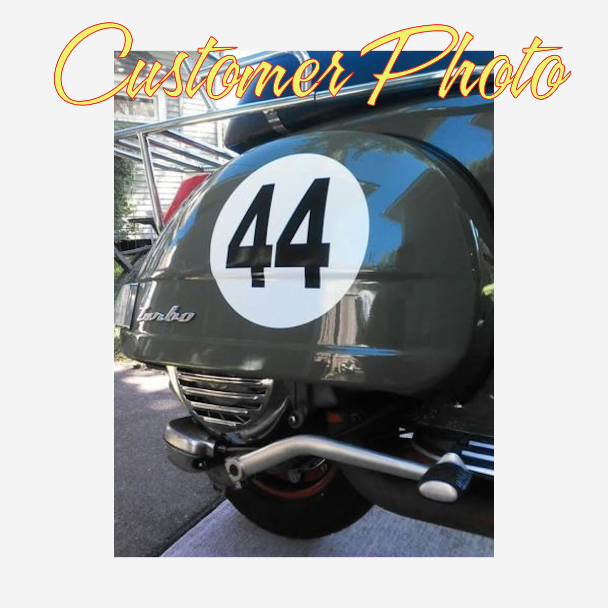 Meatball Race Car Numbers Vinyl Decals (2x) Vintage Look – Select Size & Color
