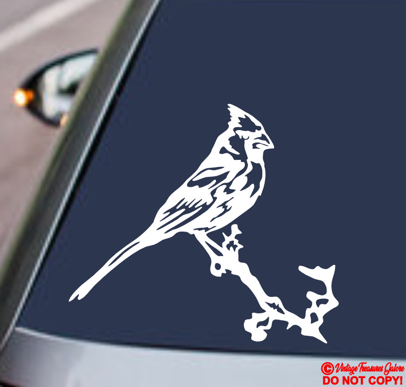 NORTHERN CARDINAL BIRD Vinyl Decal Sticker Car Rear Window Wall Bumper Animal