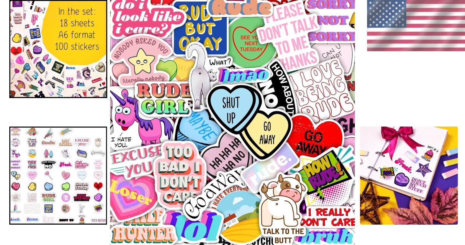100PCS High-Quality Crude Humor Stickers – Fun Gifts for Friends and Family