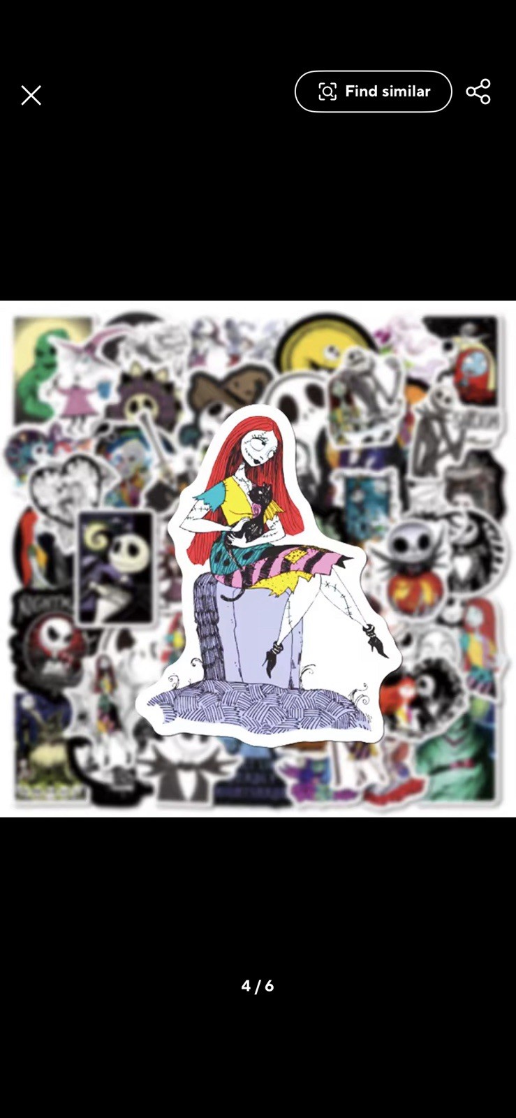 Nightmare Christmas Character Stickers 50pk Random Scary Christmas FREE SHIPPING