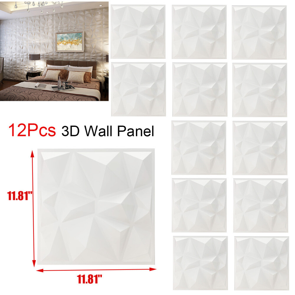 12pcs 30cmx30cm 3D Wall Panels PVC 3D Wallpaper Decorative 3D Wall Panel Tiles