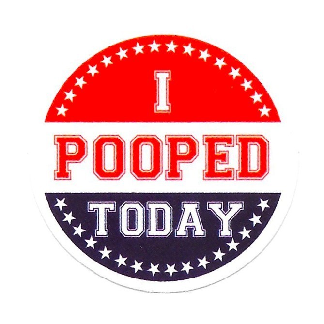 I Pooped Today Vinyl Sticker Funny Political Parody Novelty Gag Gift Humor Decal