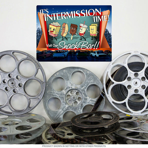Drive-In Intermission Snacks Wall Decal Classic Movie Theater Decor