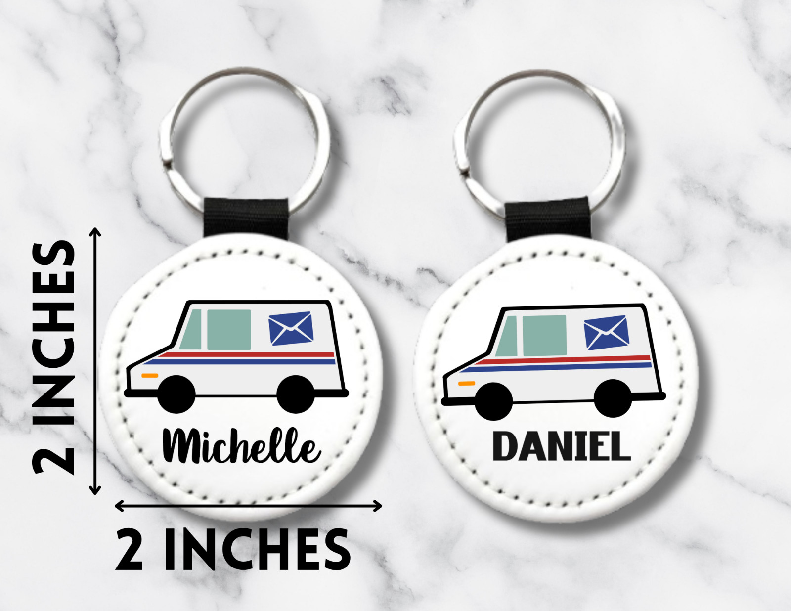 Custom Mail Carrier Keychain – Postal Truck Design, Mailman Gift