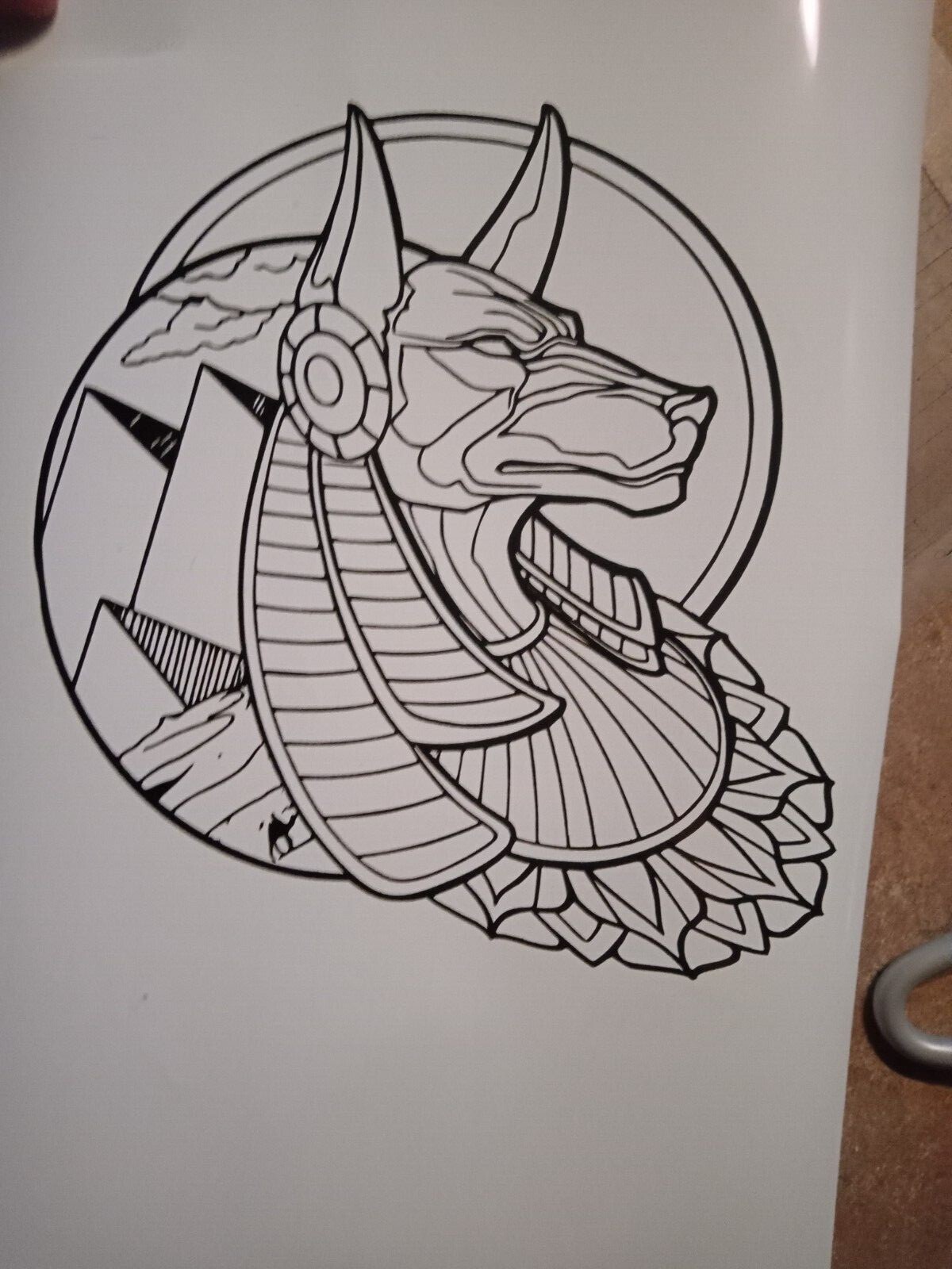 Vinyl decal sticker Anubis Egyptian God Black     7 by 7 inches estimate 