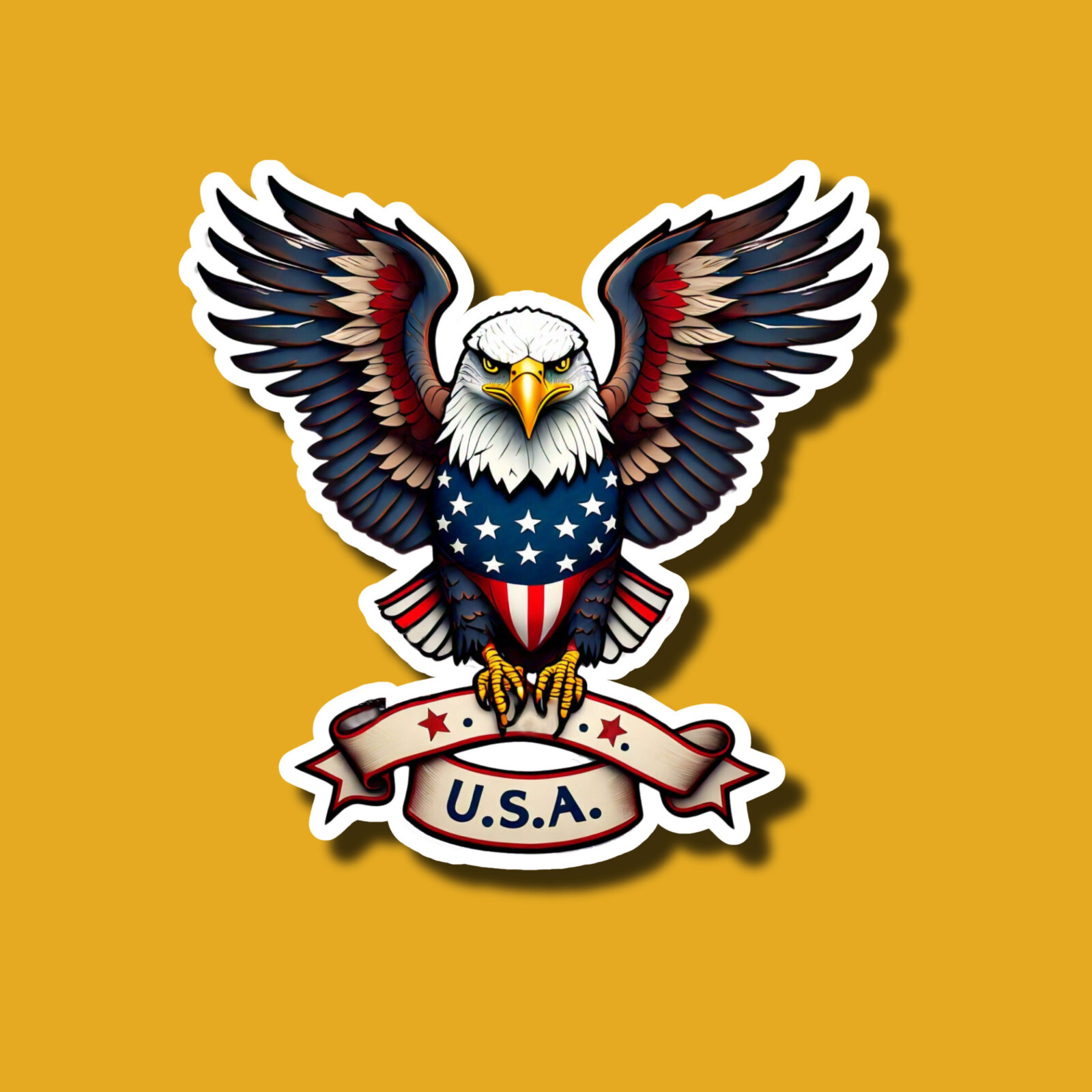 USA Patriotic American Eagle Flag United States 3" Vinyl Sticker