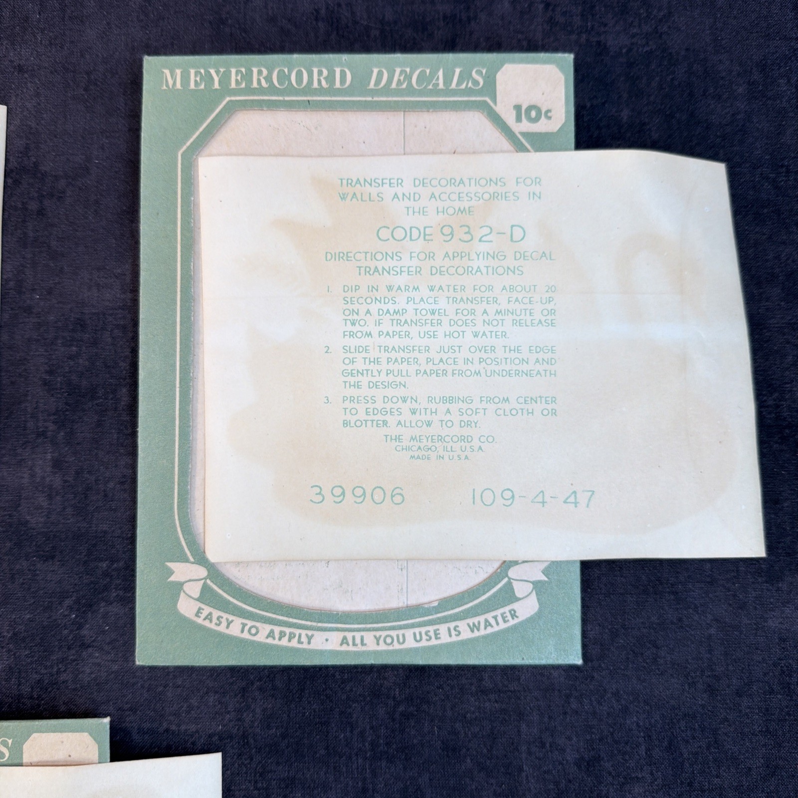 3 Meyercord Light Blue & Pink Swan Decals, Water Scene,Unused,Retro, Kitsch,MCM