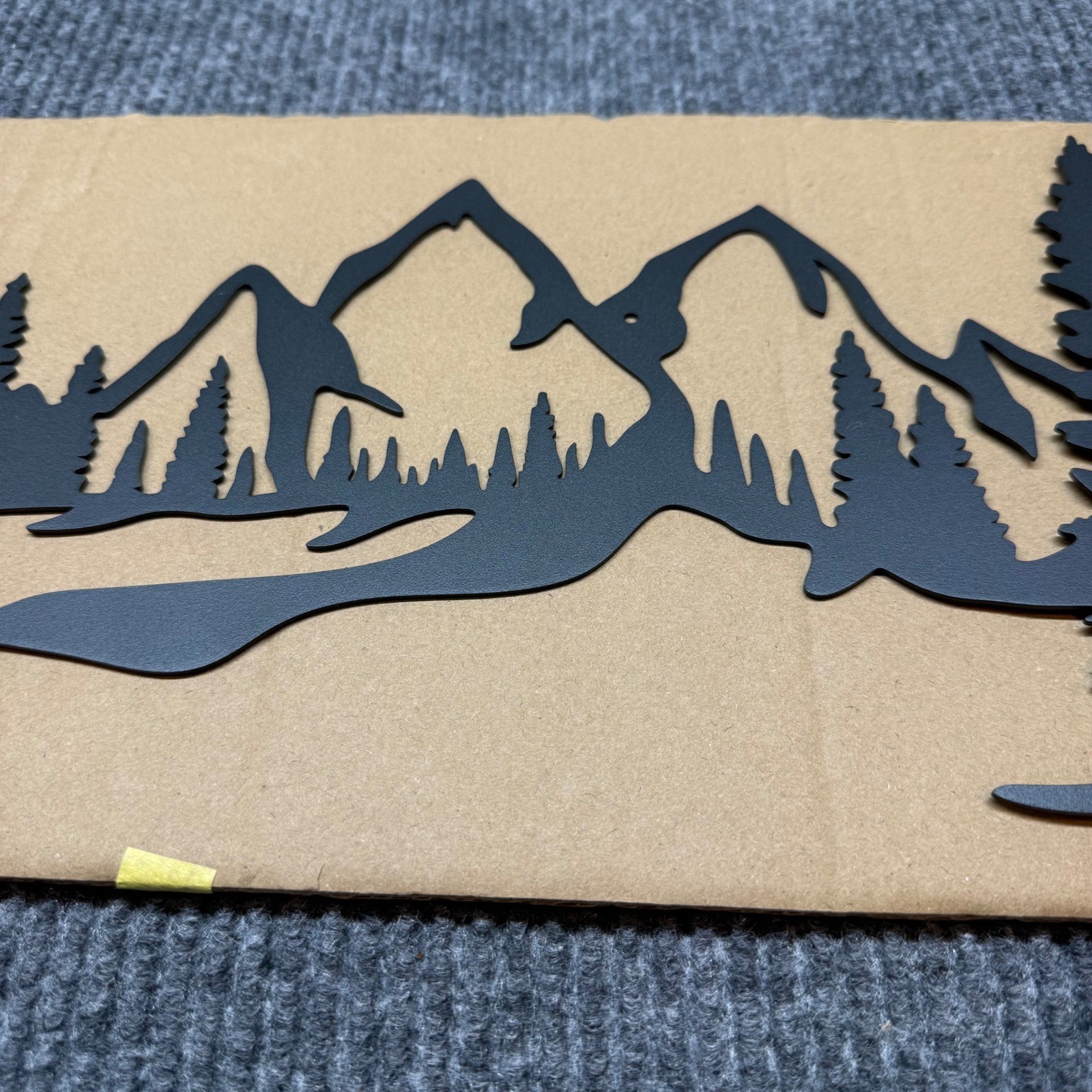 Metal Mountain Pine Tree Wall Art 16in Black Powder Coated Landscape Sign New