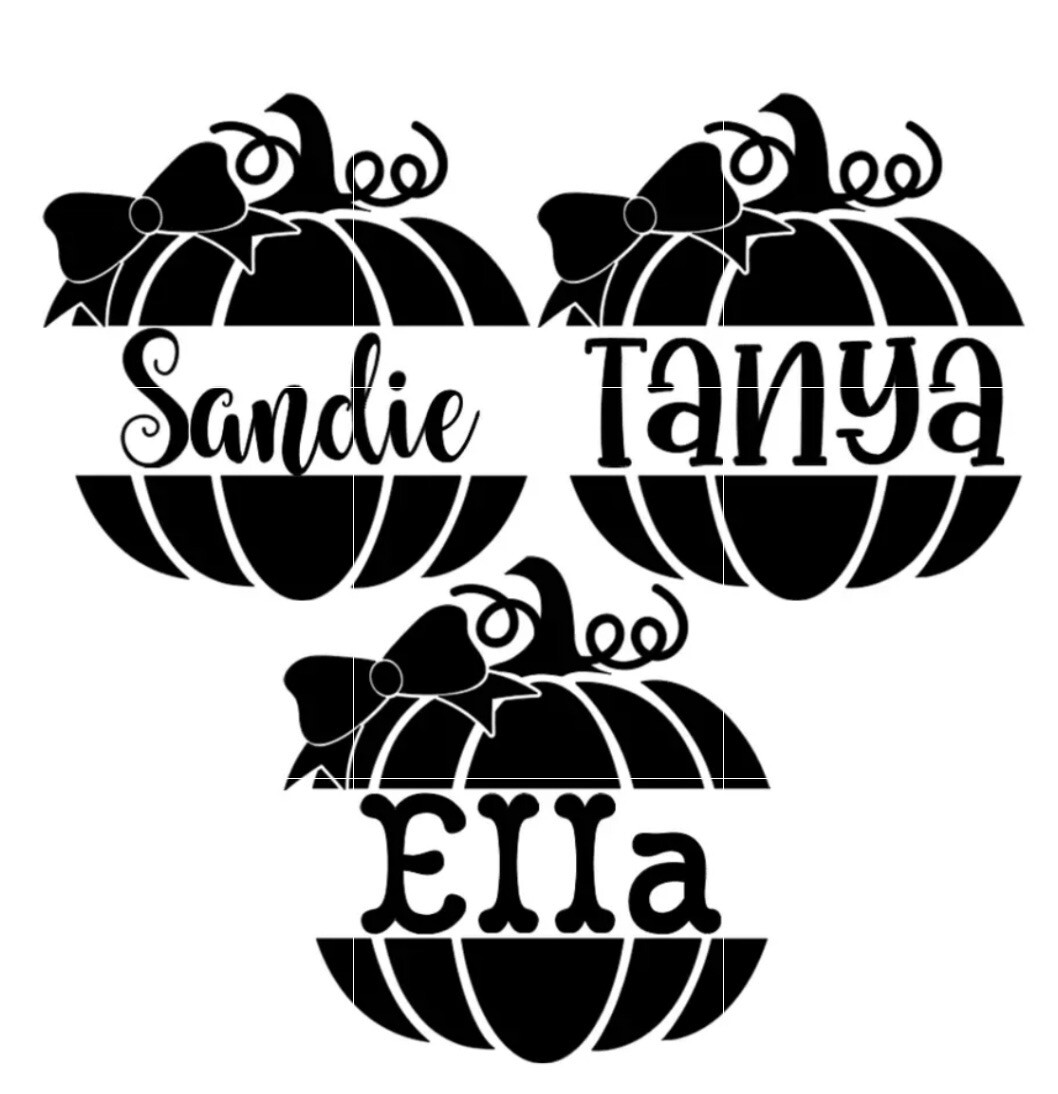 Halloween Pumpkin Custom Name Decal Sticker Permanent Vinyl Pumpkin Monogram