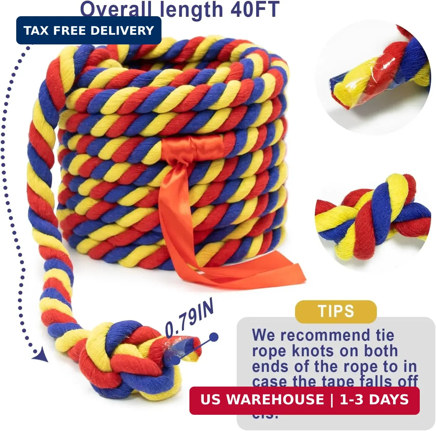 Tug of War Rope for Kids and Adults,20/40/60FT Tug a War Rope for Outdoor Games