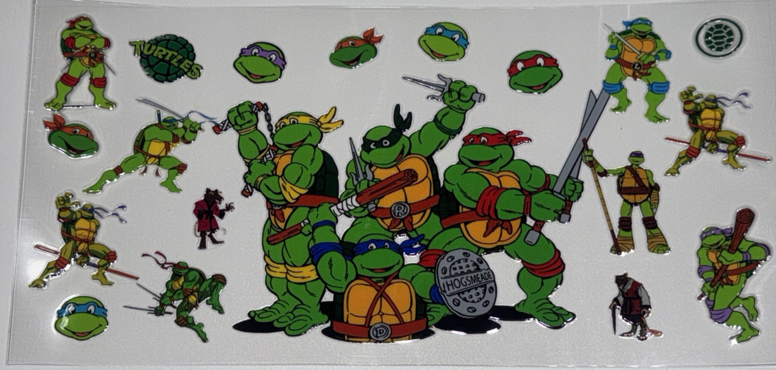 4 Cup Wraps Teenage Mutant Ninja Turtles UV DTF Assorted Set for 16 oz Cups TMNT