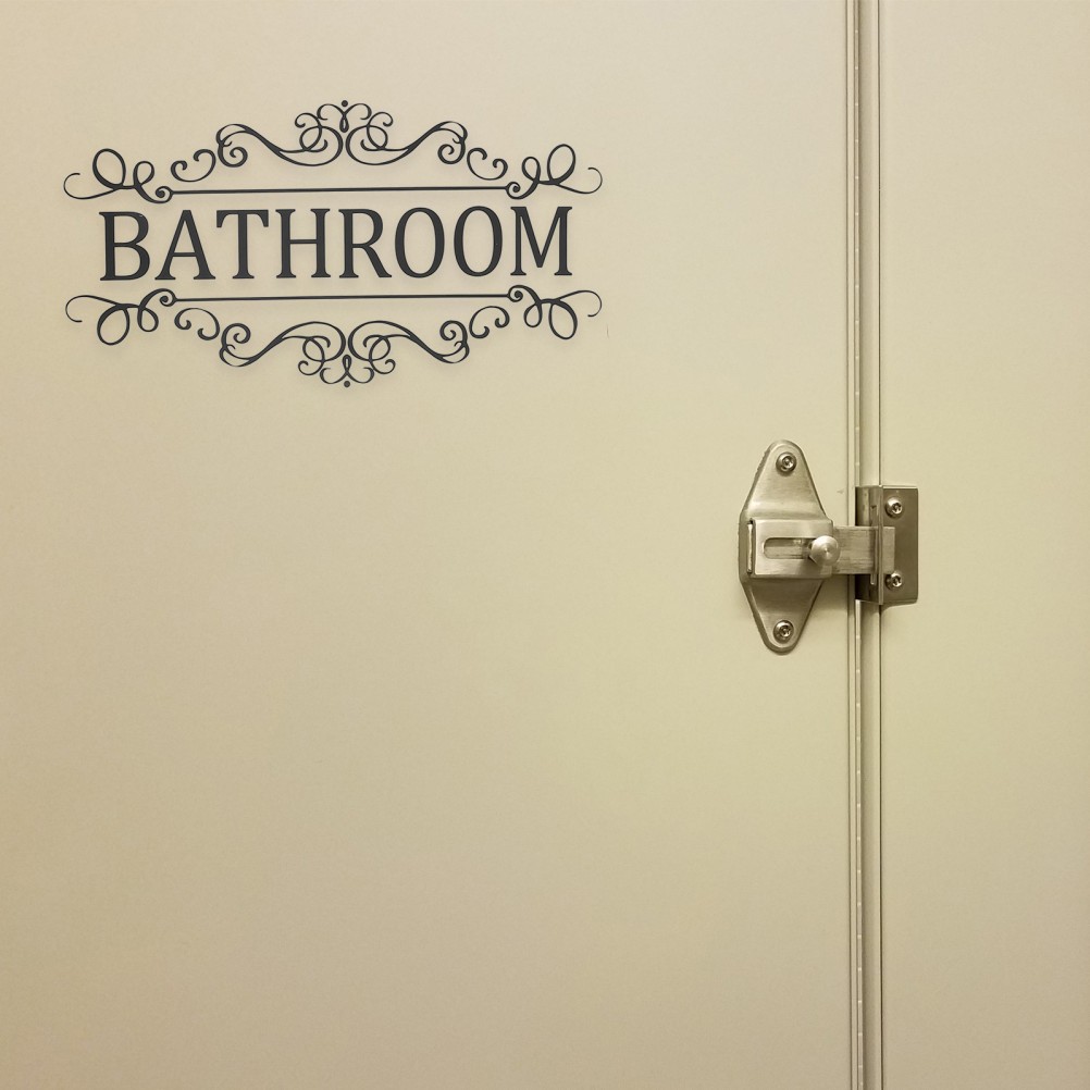 6 Pcs Multifunctional Door Sticker Sign Toilet Bathroom Decor Front