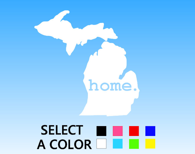 Michigan Home Die Cut Window Sticker Decal – Multiple Color